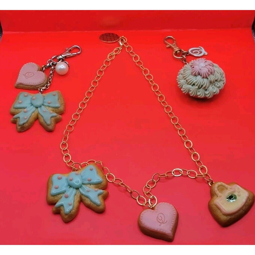 Q-Pot Necklace Set Cookie Charm Cute Japan Pastel Candy Style Jewelry Lot Bundle